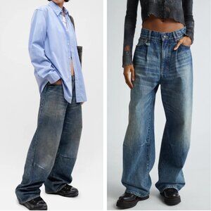 NWT R13 Wayne Wide Leg Jeans Denim Dawson Blue Sz25/27